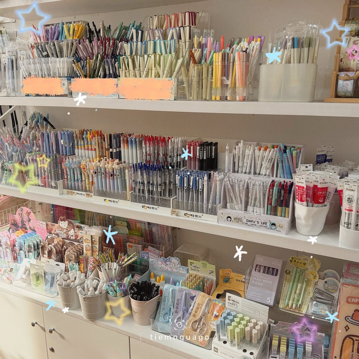 Stationery shelf at Tiệm Ngựa Gỗ