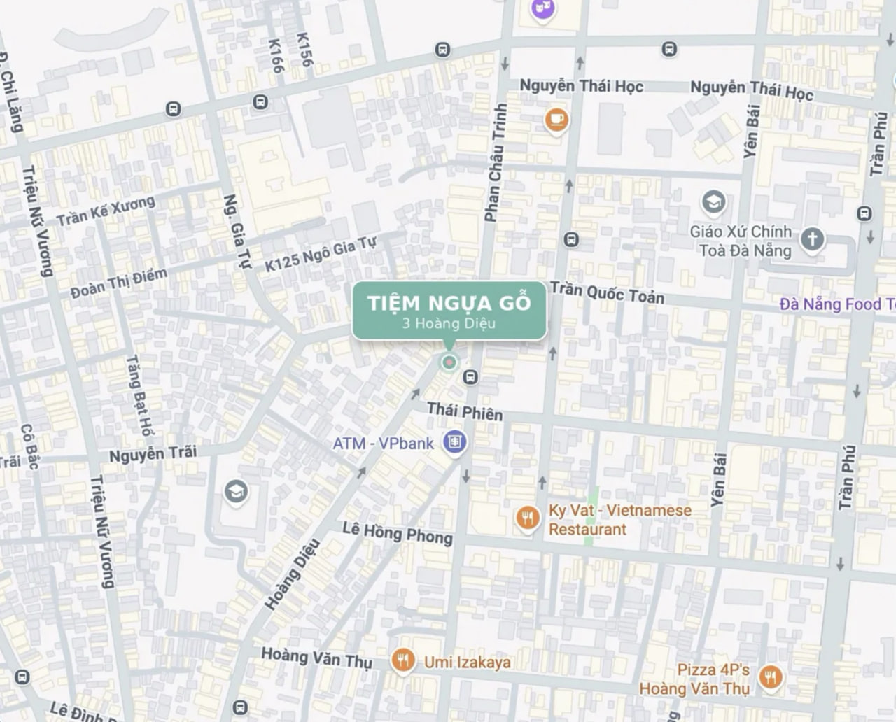Map to Tiệm Ngựa Gỗ, 3 Hoàng Diệu, Hải Châu, Đà Nẵng